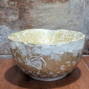 Chalkware Bowl Flower Engravings
